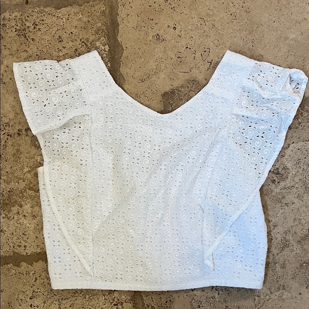 Cecilia top by Koch in Elegant White Eyelet